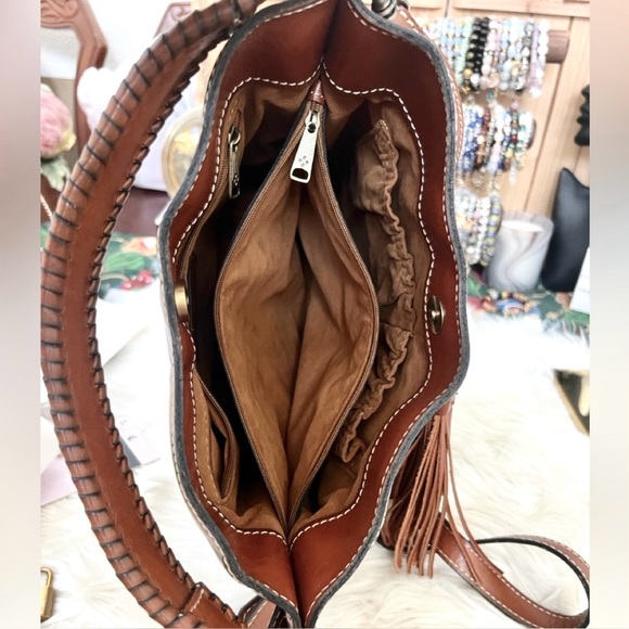 Patricia Nash Vintage Floral Leather Bag with Detachable Crossbody Strap - Picture 13 of 14